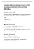 NSG 233 MED SURG 2 EXAM 4 EXAM SCRIPT 2026 FULL QUESTIONS WITH ANSWERS GRADED A&plus;