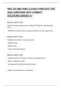 NSG 233 MED SURG 2 EXAM 4 PRACTICE TEST 2026 QUESTIONS WITH CORRECT SOLUTIONS GRADED A&plus;