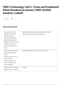 WJEC Criminology&colon; Unit 4- Crime and Punishment EXAM Questions & Answers &vert; 100&percnt; Verified solutions &vert; Latest&excl;&excl;