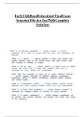 EARLY CHILDHOOD EDUCATION I FINAL EXAM SEMESTER 1 REVIEW TEST WITH COMPLETE SOLUTIONS