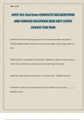 APHY 101 Final Exam COMPLETE 300 QUESTIONS AND VERIFIED SOLUTIONS 2026-2027 LATEST UPDATE THIS YEAR