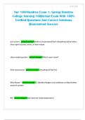 Nur 160-Hondros Exam 1&semi; Spring Hondros  College Nursing 160&vert;Actual Exam With 100&percnt;  Verified Questions And Correct Solutions  &vert;Guaranteed Success