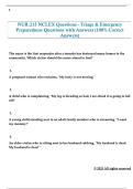 NUR&period;213 NCLEX Questions - Triage & Emergency  Preparedness Questions with Answers &lpar;100&percnt; Correct  Answers&rpar;