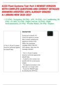A320 Fleet Systems Test Part 3 NEWEST VERSION  WITH COMPLETE QUESTIONS AND CORRECT DETAILED  ANSWERSVERIFIED 100&percnt; ALREADY GRADED  A&plus;BRAND NEW 2026-2027 