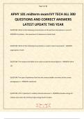APHY 101 midterm exam IVY TECH ALL 300 QUESTIONS AND CORRECT ANSWERS LATEST UPDATE THIS YEAR
