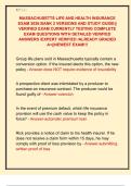 MASSACHUSETTS LIFE AND HEALTH INSURANCE  EXAM 2026 BANK 2 VERSIONS AND STUDY GUIDE&vert;&vert;  VERIFIED EXAM CURRENTLY TESTING COMPLETE  EXAM QUESTIONS WITH DETAILED VERIFIED  ANSWERS &sol;EXPERT VERIFIED &sol;ALREADY GRADED  A&plus;&vert;&vert;NEWEST EXAM&excl;&excl;&excl;