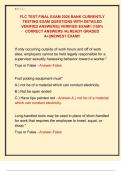 FLC TEST FINAL EXAM 2026 BANK CURRENTLY  TESTING EXAM QUESTIONS WITH DETAILED  VERIFIED ANSWERS&vert;&vert; VERIFIED EXAM&excl;&excl; &lpar;100&percnt;  CORRECT ANSWERS &sol;ALREADY GRADED  A&plus;&vert;&vert;NEWEST EXAM&excl;&excl;