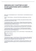 IMMUNOLOGY CHAPTER 8 KUBY EXAM QUESTIONS WITH CORRECT ANSWERS