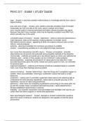 PSYC 217 - EXAM 1 STUDY GUIDE