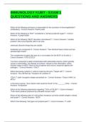 IMMUNOLOGY KUBY - EXAM 1 QUESTIONS AND ANSWERS