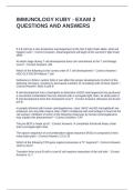 IMMUNOLOGY KUBY - EXAM 2 QUESTIONS AND ANSWERS