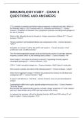 IMMUNOLOGY KUBY - EXAM 3 QUESTIONS AND ANSWERS