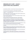 IMMUNOLOGY KUBY - EXAM 4 QUESTIONS AND ANSWERS
