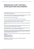 IMMUNOLOGY KUBY CHAPTER 1 EXAM QUESTIONS AND ANSWERS