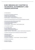 KUBY IMMUNOLOGY CHAPTER 16 TOLERANCE&comma; AUTOIMMUNITY&comma; AND TRANSPLANTATION EXAM QUESTIONS WITH CORRECT ANSWERS