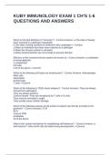 KUBY IMMUNOLOGY EXAM 1 CH-S 1-6 QUESTIONS AND ANSWERS