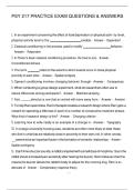 PSY 217 PRACTICE EXAM QUESTIONS & ANSWERS