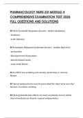 PHARMACOLOGY NURS 251 MODULE 4 COMPREHENSIVE EXAMINATION TEST 2026 FULL QUESTIONS AND SOLUTIONS