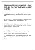 PHARMACOLOGY NURS 251 MODULE 4 EXAM PREP 2026 FULL STUDY GUIDE WITH CORRECT ANSWERS