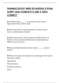 PHARMACOLOGY NURS 251 MODULE 4 EXAM SCRIPT 2026 COMPLETE Q AND A 100&percnt; CORRECT