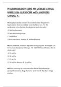 PHARMACOLOGY NURS 251 MODULE 6 FINAL PAPER 2026 QUESTIONS WITH ANSWERS GRADED A&plus;