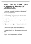 PHARMACOLOGY NURS 251 MODULE 7 EXAM ACTUAL EXAM 2026 QUESTIONS WITH ANSWERS GRADED A&plus;