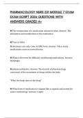 PHARMACOLOGY NURS 251 MODULE 7 EXAM EXAM SCRIPT 2026 QUESTIONS WITH ANSWERS GRADED A&plus;