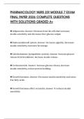 PHARMACOLOGY NURS 251 MODULE 7 EXAM FINAL PAPER 2026 COMPLETE QUESTIONS WITH SOLUTIONS GRADED A&plus;