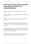 PHTLS POST TEST 2026 ACTUAL EXAM SCRIPT WITH COMPLETE QUESTIONS AND SOLUTIONS GRADED A&plus;