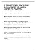 PHTLS POST TEST 2026 COMPREHENSIVE EXAMINATION TEST WITH CORRECT ANSWERS AND FULL REVIEW