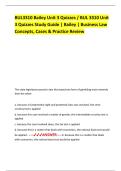 BUL3310 Bailey Unit 3 Quizzes &sol; BUL 3310 Unit  3 Quizzes Study Guide &vert; Bailey &vert; Business Law  Concepts&comma; Cases & Practice Review