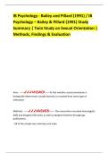 IB Psychology - Bailey and Pillard &lpar;1991&rpar; &sol; IB  Psychology &ndash; Bailey & Pillard &lpar;1991&rpar; Study  Summary &vert; Twin Study on Sexual Orientation &vert;  Methods&comma; Findings & Evaluation