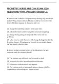 PROMETRIC NURSE AIDE CNA EXAM 2026 QUESTIONS WITH ANSWERS GRADED A&plus;
