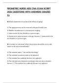 PROMETRIC NURSE AIDE CNA EXAM SCRIPT 2026 QUESTIONS WITH ANSWERS GRADED A&plus;