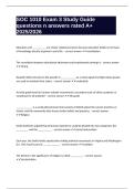 SOC 1010 Exam 3 Study Guide questions n answers rated A&plus; 2025&sol;2026