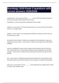 Sociology 1010 Exam 3 questions with correct answers 2025&sol;2026