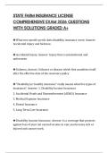 STATE FARM INSURANCE LICENSE COMPREHENSIVE EXAM 2026 QUESTIONS WITH SOLUTIONS GRADED A&plus;