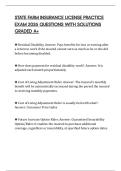 STATE FARM INSURANCE LICENSE PRACTICE EXAM 2026 QUESTIONS WITH SOLUTIONS GRADED A&plus;
