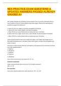 NEX PRACTICE EXAM QUESTIONS & UPDATED ANSWERS PASSED ALREADY GRADED A&plus;