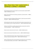 NEX PRACTICE TEST QUESTIONS & VERIFIED CORRECT ANSWERS