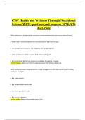 WGU C787 &ndash; Health and Wellness Through Nutritional Science &vert; Verified Questions & Correct Detailed Answers &vert; Latest A&plus; Grade &vert; 2025&sol;2026 Edition