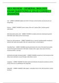 NEX REVIEW - GENERAL BIOLOGY EXAM QUESTIONS & VALID CORRECT ANSWERS