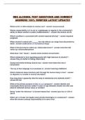 RBS ALCOHOL TEST QUESTIONS AND CORRECT ANSWERS 100&percnt; VERIFIED LATEST UPDATE&excl;&excl;