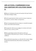 USPS 421 POSTAL COMPREHENSIVE EXAM 2026 QUESTIONS WITH SOLUTIONS GRADED A&plus;