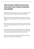 USPS 421 POSTAL WINDOW EXAM ACTUAL EXAM SCRIPT 2026 COMPLETE QUESTIONS AND ANSWERS