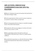USPS 421 POSTAL WINDOW EXAM COMPREHENSIVE EXAM 2026 WITH FULL SOLUTIONS