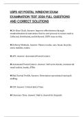 USPS 421 POSTAL WINDOW EXAM EXAMINATION TEST 2026 FULL QUESTIONS AND CORRECT SOLUTIONS