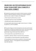 WILKES NSG 552 PSYCHOPHARMACOLOGY EXAM 1 EXAM SCRIPT 2026 COMPLETE Q AND A 100&percnt; CORRECT