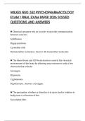 WILKES NSG 552 PSYCHOPHARMACOLOGY EXAM 1 FINAL EXAM PAPER 2026 SOLVED QUESTIONS AND ANSWERS