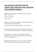 WILLIAMS BASIC NUTRITION AND DIET THERAPY FINAL PAPER EXAM 2026 QUESTIONS WITH ANSWERS GRADED A&plus;